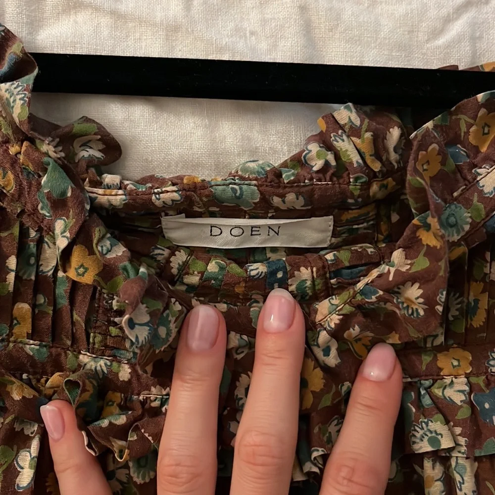 SOLD Doen Patricia brown floral dress size Medium - Picture 5 of 9